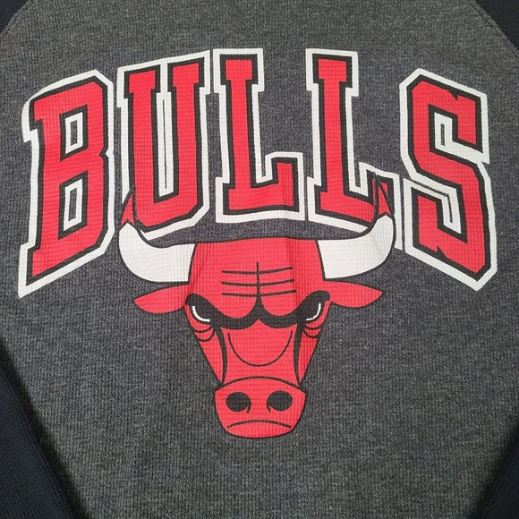 NBA Chicago Bulls Thermal Shirt Mens XL Raglan Tee Long Sleeve Waffle Knit - Picture 2 of 7